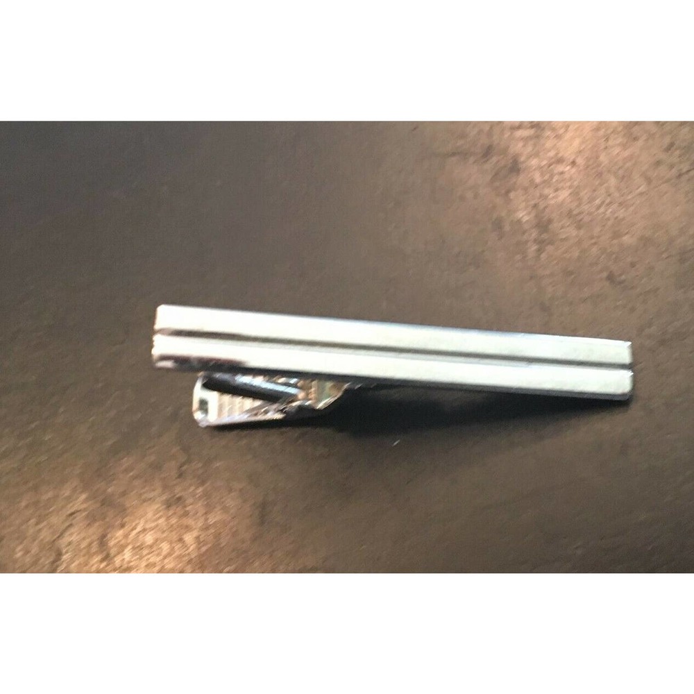 VTG Silver Tone 1 1/2" Tie Bar